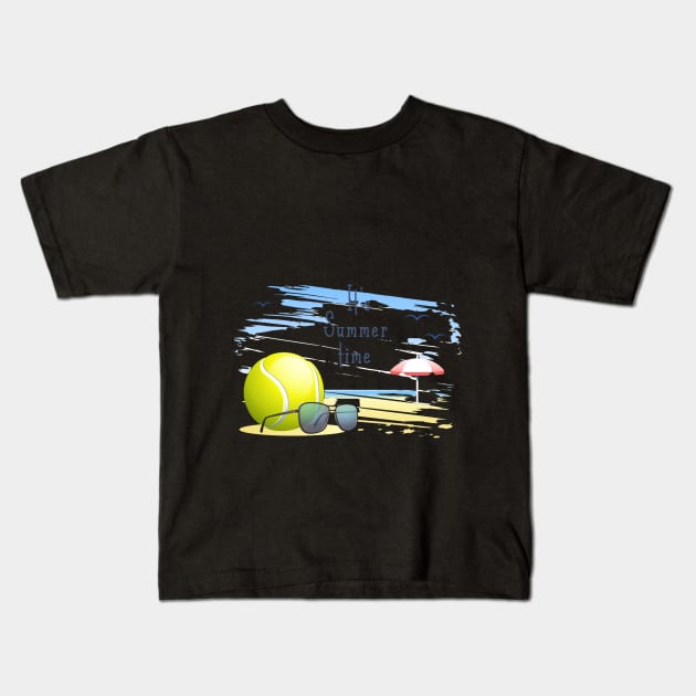 it' s  summer  time sports card .tennis Kids T-Shirt by busines_night